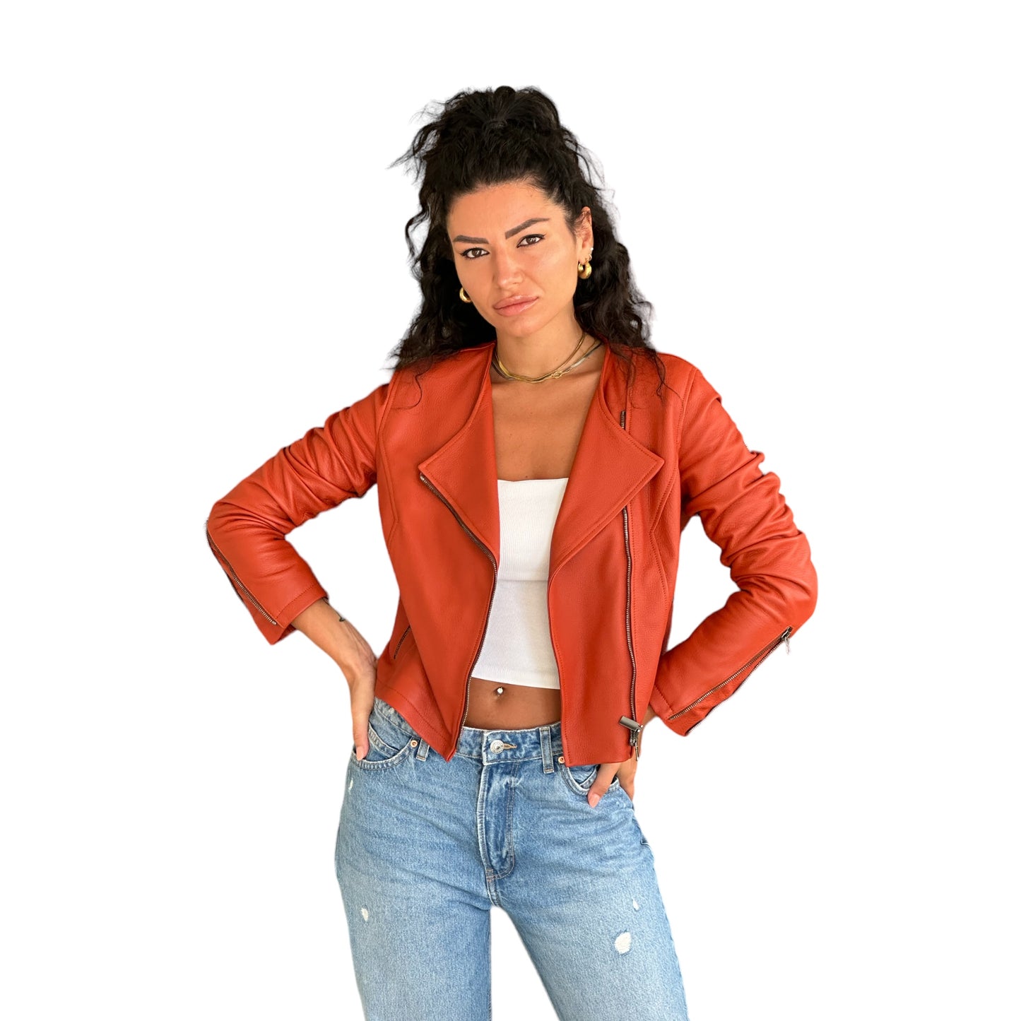 CHIODO CERVO Leather Jacket