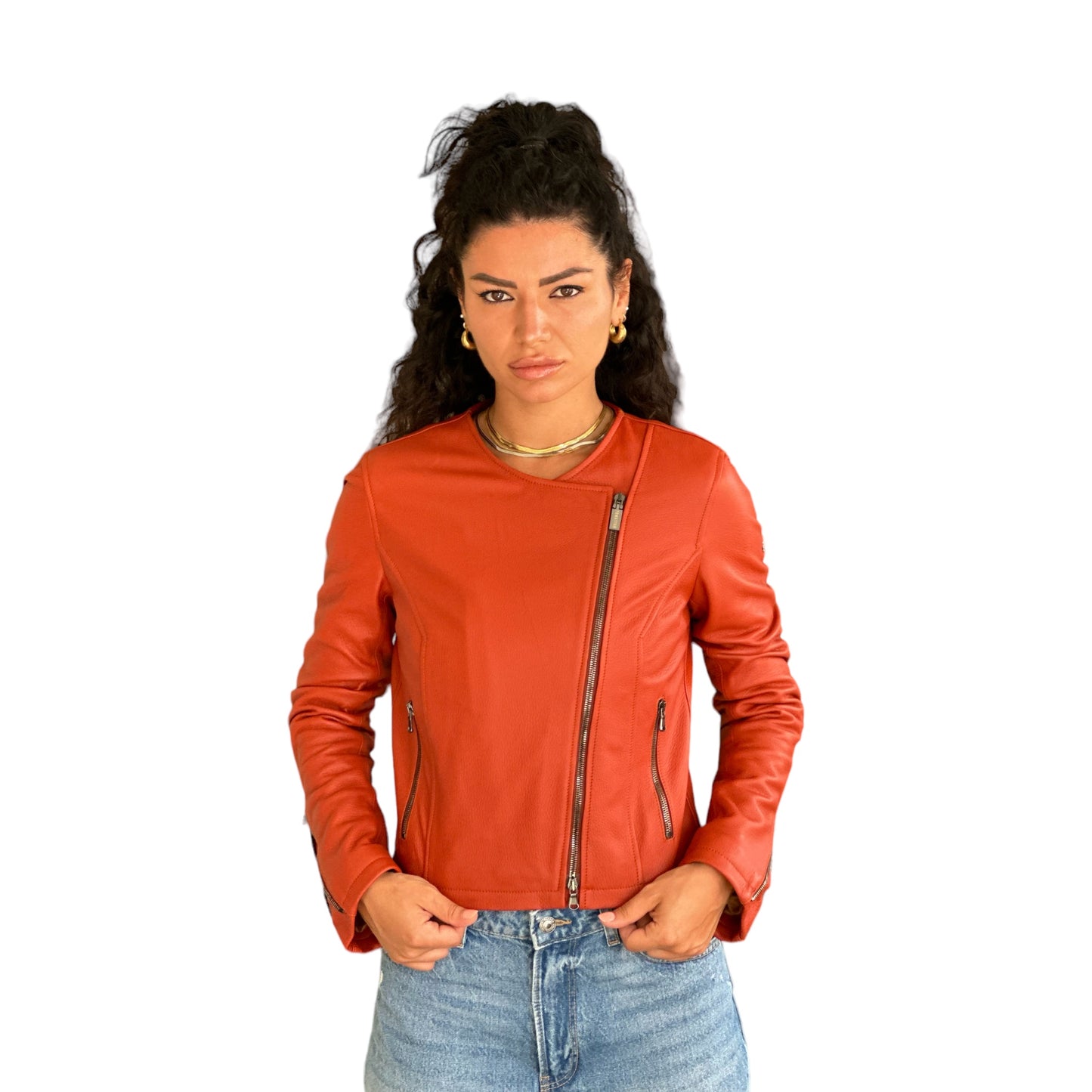 CHIODO CERVO Leather Jacket
