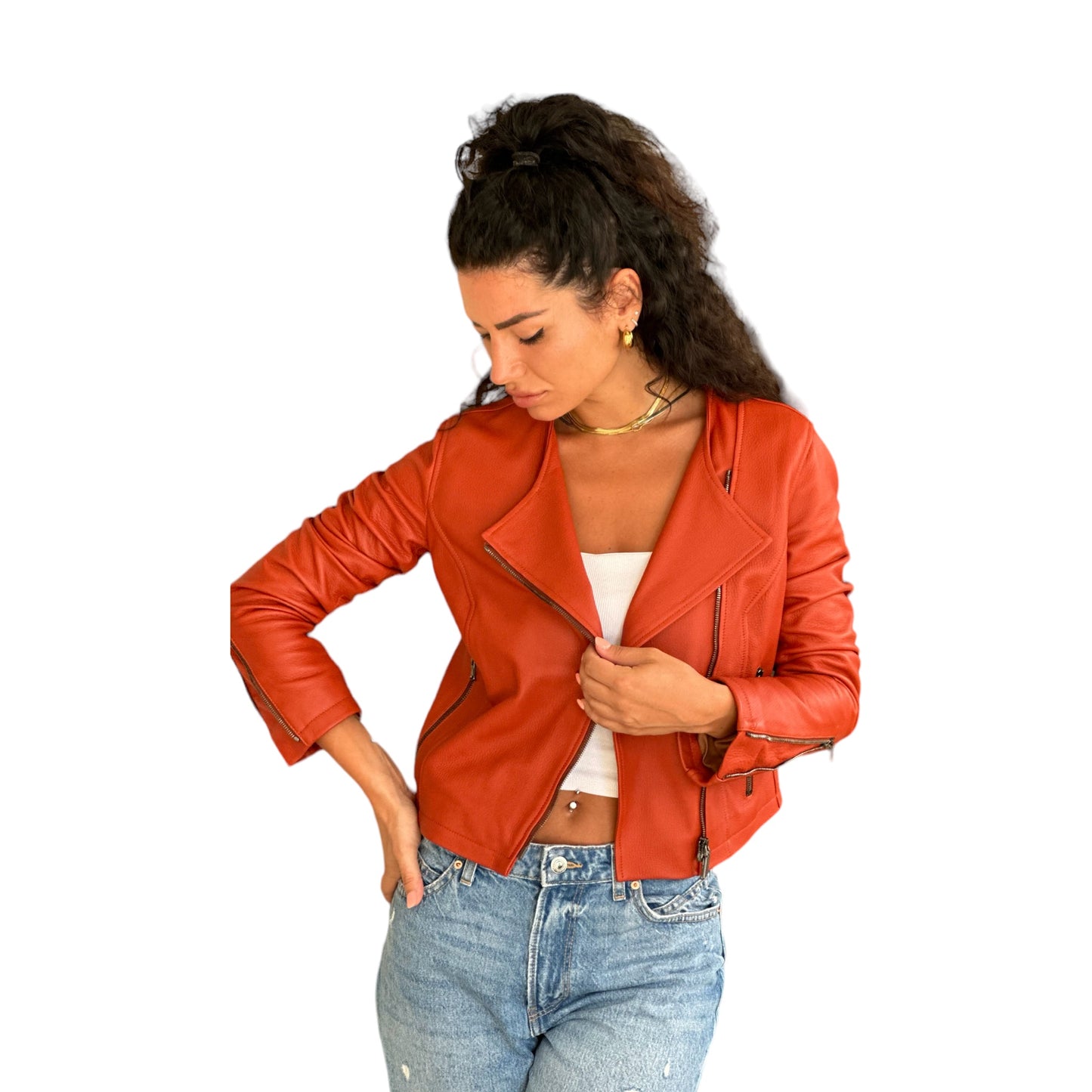 CHIODO CERVO Leather Jacket